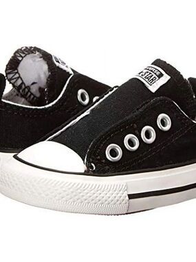 Converse Kids Black Canvas Slip-On Sneakers - Classic Star Style